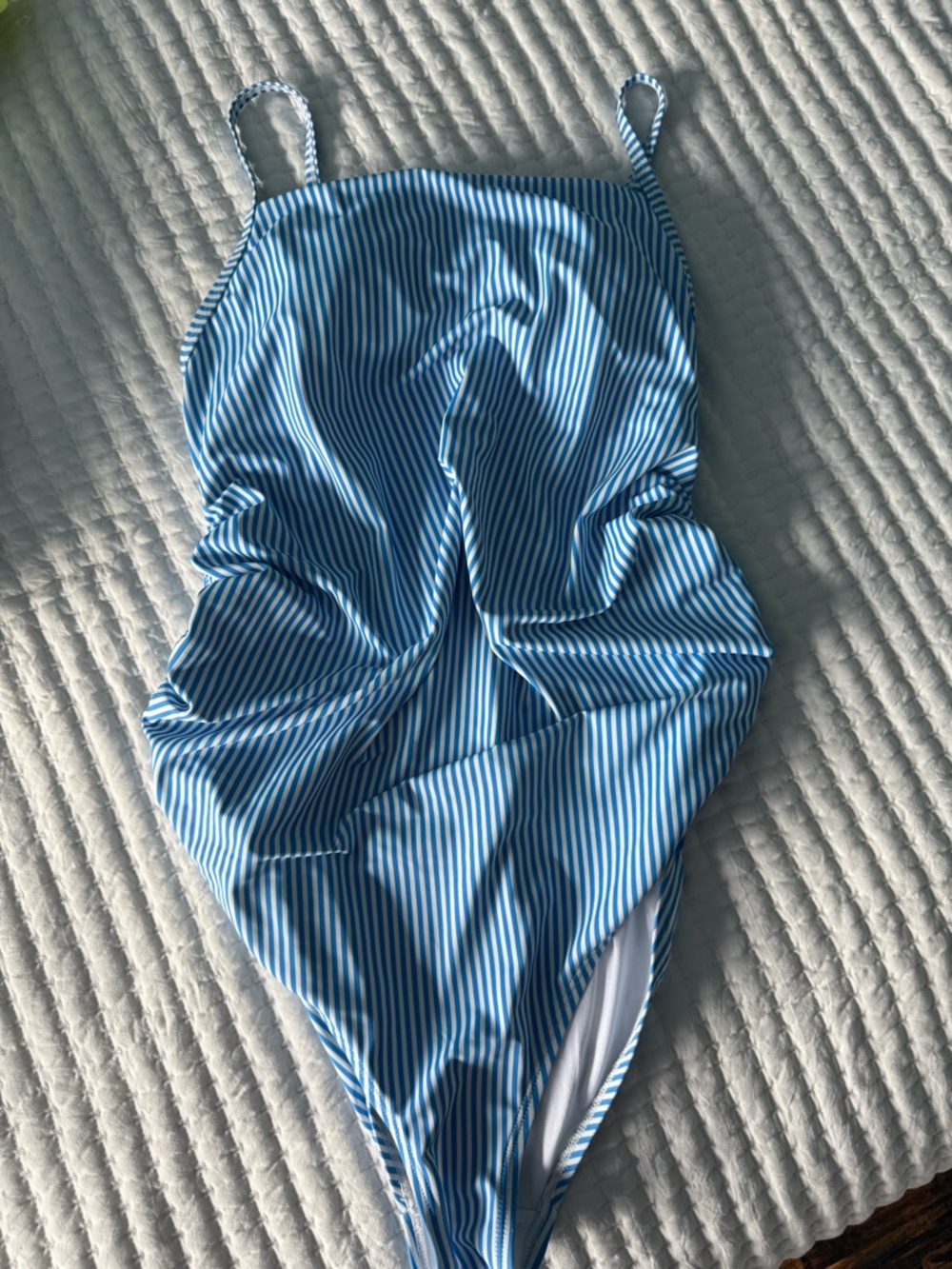 Pinkblush Blue and White Striped One-Piece Swim